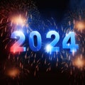 2024: A Year of Celebration and Numerical Significance. Happy New Year 2024. Generative Ai Royalty Free Stock Photo