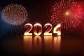 2024: A Year of Celebration and Numerical Significance. Happy New Year 2024. Generative Ai Royalty Free Stock Photo