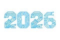 Year 2026 Circuit Board Design: Technology Trend, Future Digital Concept, and New Era Royalty Free Stock Photo