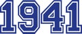 1941 Year college font Royalty Free Stock Photo
