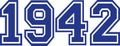 1942 Year college font Royalty Free Stock Photo