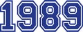1989 Year college font