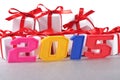 2015 year colorful figures Royalty Free Stock Photo