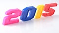 2015 year colorful figures on white Royalty Free Stock Photo