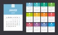 Year 2020 French monthly calendar Royalty Free Stock Photo