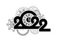 Year digits 2022 mechanical logo vector