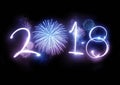 2018 Happy New Year Fireworks Royalty Free Stock Photo