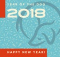 2018 year of the dog happy new year greeting card Royalty Free Stock Photo