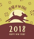2018 year of the dog happy new year greeting card Royalty Free Stock Photo
