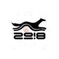 2018 Year of the dog. Vector poster template. Happy Chinese new Royalty Free Stock Photo