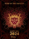 The Year of Dragon Holiday Poster or Postcard.