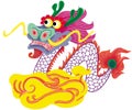 Dragon or loong 2024 in twelve zodiac animals in traditional Chinese culture and customs of paper-cutting style Royalty Free Stock Photo