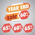 Year End Sale 60% 65% Off Discount Tag for Marketing Retail Element Design