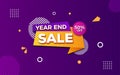 Year end sale poster, sale banner design template with 3d  text effect Royalty Free Stock Photo