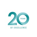 20 Year of Excellence Vector Design Illustration