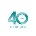 40 Year of Excellence Vector Design Illustration Royalty Free Stock Photo