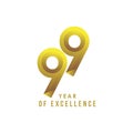 99 Year of Excellence Vector Design Illustration