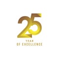 25 Year of Excellence Vector Design Illustration