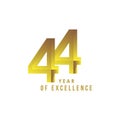 44 Year of Excellence Vector Design Illustration