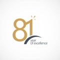 81 Year of Excellence Vector Template Design Illustration Royalty Free Stock Photo