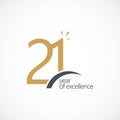 21 Year of Excellence Vector Template Design Illustration Royalty Free Stock Photo