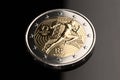Olympic Games of Paris, France, commemorative 2 euro bimetallic coin