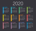 Year 2020 French calendar Royalty Free Stock Photo