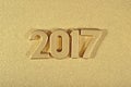 2017 year golden figures Royalty Free Stock Photo