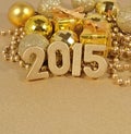 2015 year golden figures Royalty Free Stock Photo