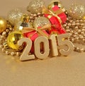 2015 year golden figures Royalty Free Stock Photo