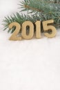 2015 year golden figures Royalty Free Stock Photo