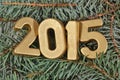 2015 year golden figures Royalty Free Stock Photo