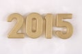 2015 year golden figures on a white Royalty Free Stock Photo