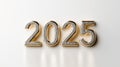 year 2025 golden numbers with reflection on shiny background Royalty Free Stock Photo