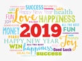 2019 year greeting word cloud collage Royalty Free Stock Photo
