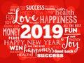 2019 year greeting word cloud collage Royalty Free Stock Photo