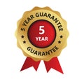 5 year guarantee badge, 5 year guarantee logo, Year guarantee Logo Vector Photo