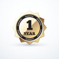 1 year guarantee gold sign