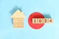 Year 2024 house or home ownership and real estate property investment concept.