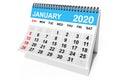 2020 Year January Calendar. 3d Rendering Royalty Free Stock Photo