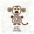 Year of the monkey, ethnic illustration