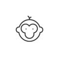 Year of monkey line icon