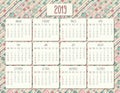 Year 2019 monthly calendar