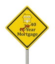 40 year mortgage warning sign isolated on white Royalty Free Stock Photo