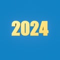 2024 Year Number Text on Blue Background