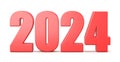 2024 Year Number Text on White