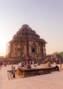 800 year old ancient Hindu Sun Temple at sunset, Konark, India. UNESCO World Heritage Site. Royalty Free Stock Photo