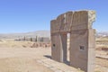 The 2000 year old archway at the Pre-Inca site of Tiwanaku near La Paz in Bolivia.