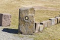 The 2000 year old archway at the Pre-Inca site of Tiwanaku near La Paz in Bolivia.