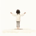 5-year-old Ashley In Yoga Tadasana Pose By Alessandro Gottardo